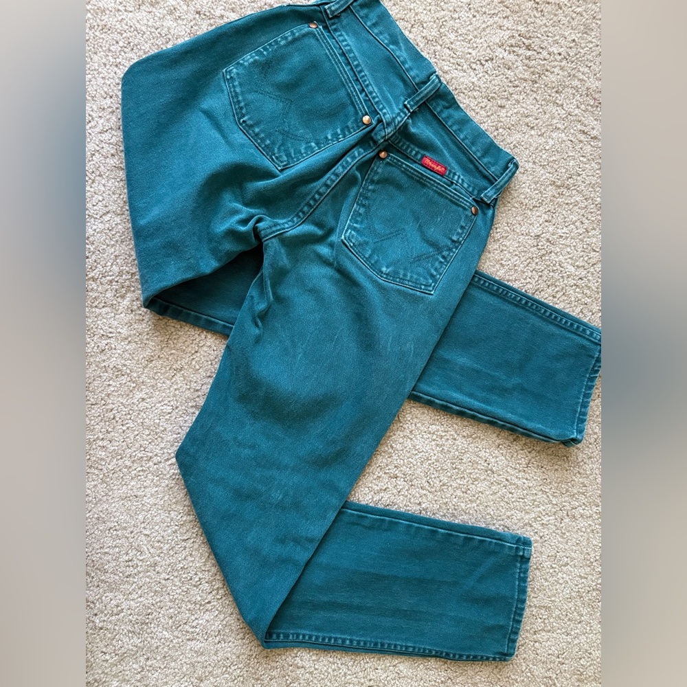 Vintage wrangler teal blue jeans